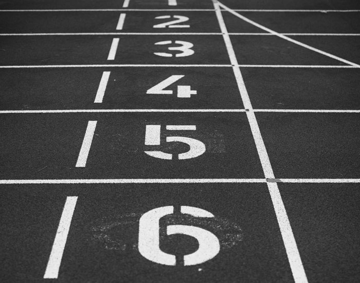 Running track lanes with a playful twist on the Sprint name and referencing movement from A to B Running track lanes with a playful twist on the Sprint name and referencing movement from A to B
